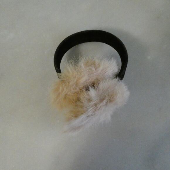 Faux fur ear muffs warmers head banded tan one size fits most - Picture 2 of 3